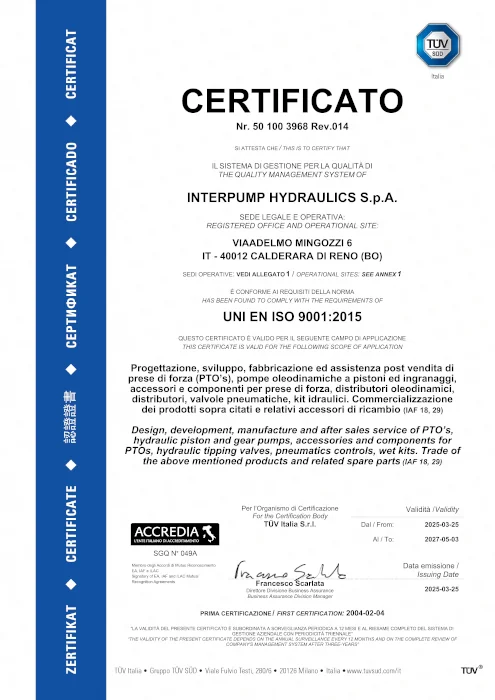 Quality: UNI EN ISO 9001 